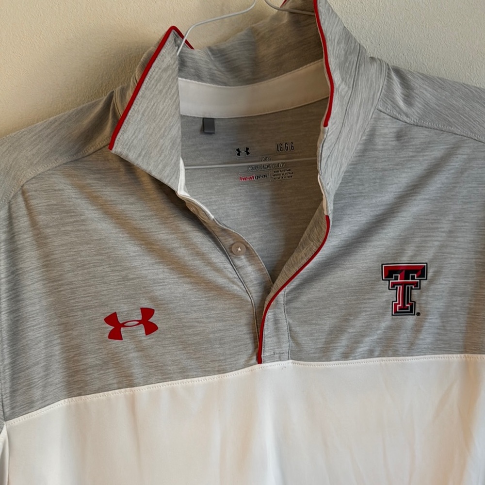 Under Armour Men's Grey and White Polo Shirt